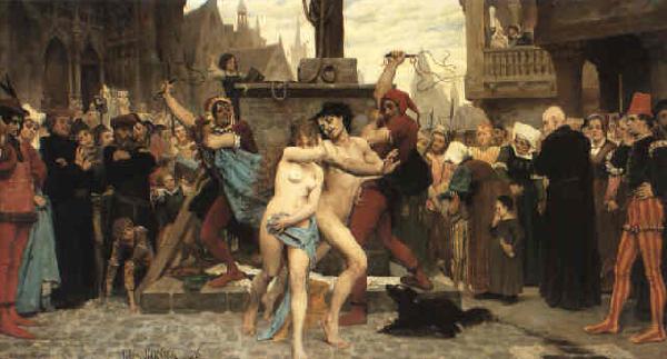 Jules Arsene Garnier Le supplice des adulteres oil painting picture